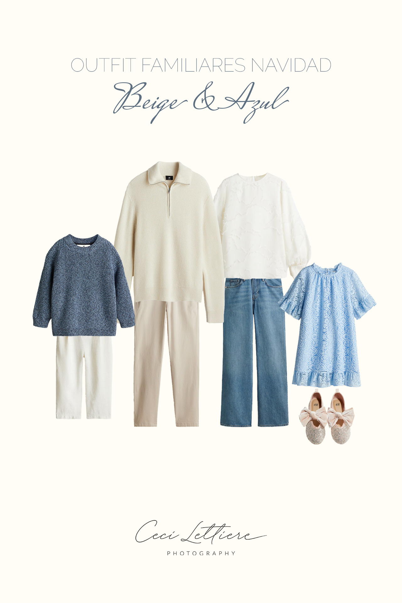 ideas de que combinación de color usar para el outfit familiar de navidad, sesion de fotos de navidad en valencia